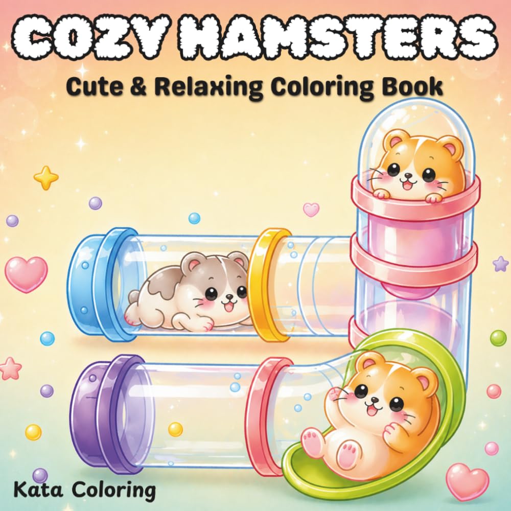 Cozy Hamsters: Cute & Relaxing Coloring Book