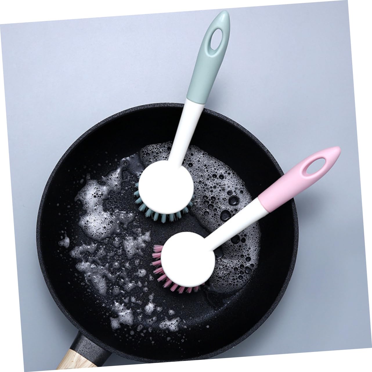 Healeved 8piezas Cepillo De Cocina Mango Larga Limpieza De Fregaderos y Utensilios para Otras Superficies Color Aleatorio