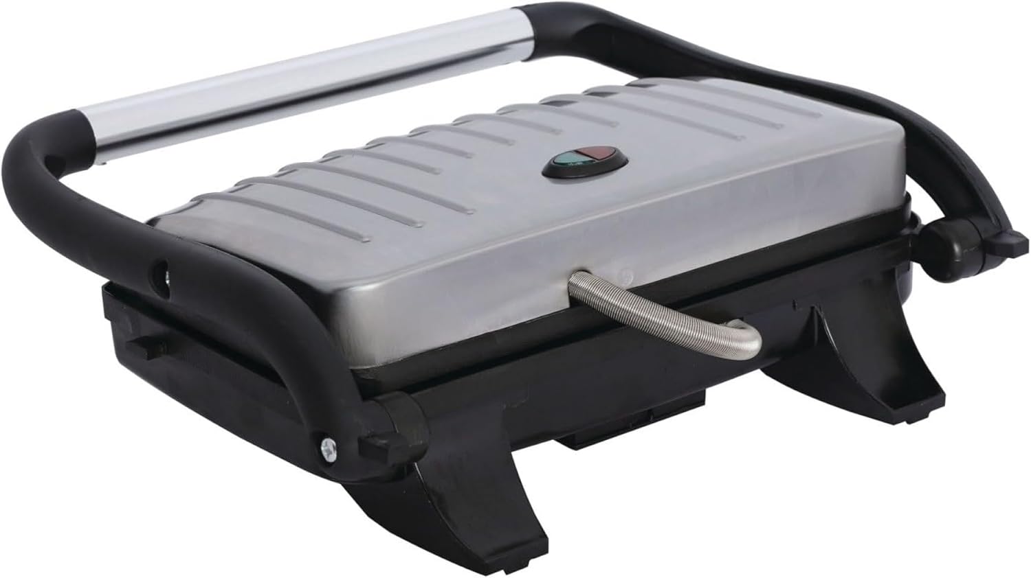 Compact Non-Stick Panini Grill & Sandwich Maker – Stainless Steel Electric Press with Cool Touch Handle, Upright Storage & Drip Tray