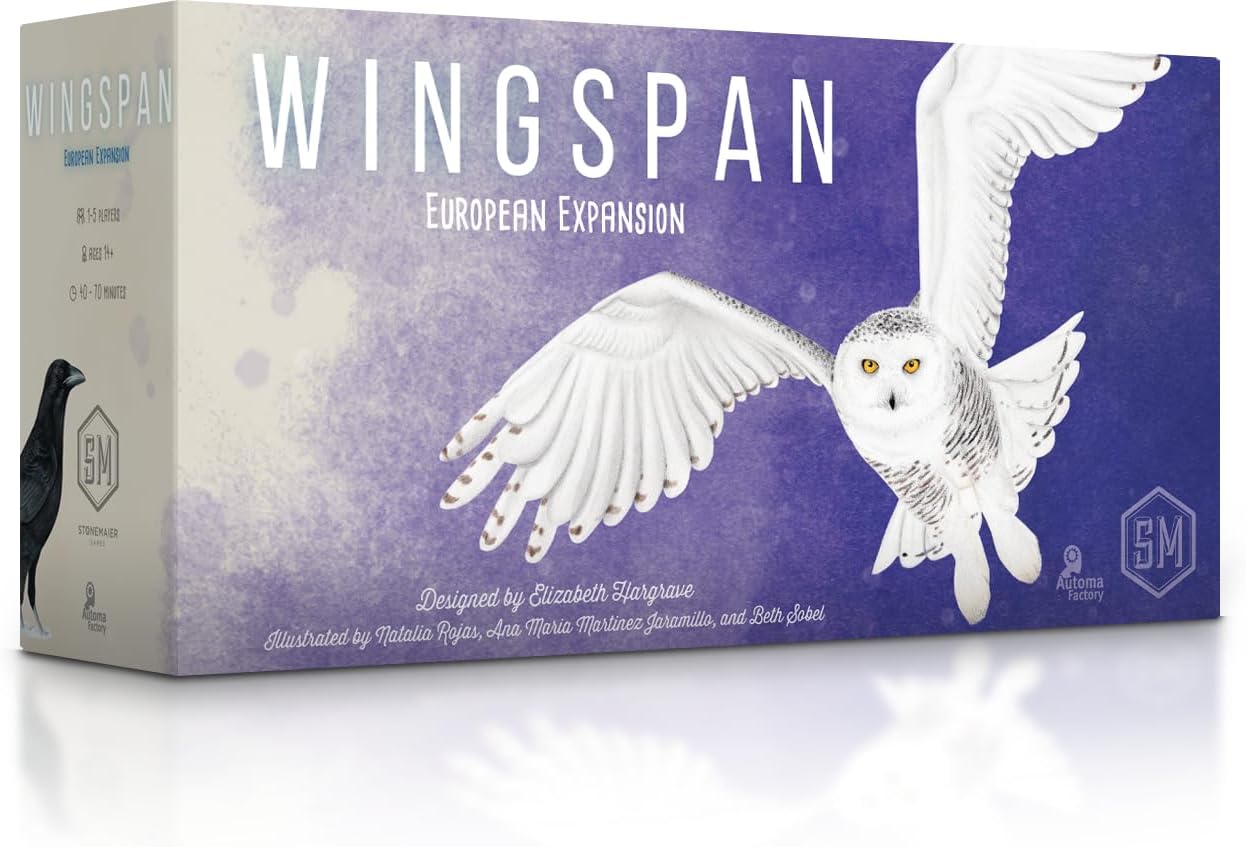 Stonemaier Games: Wingspan European Expansion by Elizabeth Hargrave | Add to Wingspan (Base Game) | Adds 81 Unique Birds with New Abilities, New Goals, & 15 Purple Eggs | 1-5 Players, 70 Mins