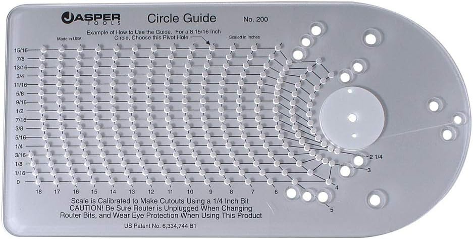 Jasper Model 200-PRO Polycarbonate Plunge Router Circle Cutting Guide