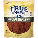 True Chews Natural Dog Treats Premium Jerky Cuts Made with Real Duck, Brown, 22 Ounce (022021-2303)