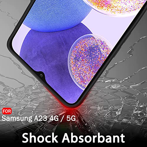 Image of TheGiftKart Sleek Back Cover Case for Samsung Galaxy A23 4G / A23 5G | Slim Fit Protective Design | Ultra Matte Finish | Camera Protection Bump | Soft Silicon Cover for Samsung A23 / A23 5G (Black)