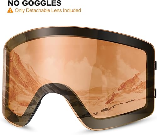 Miniatura 2 de Odoland Gafas de esquí con lente desmontable sin marco, antivaho, con 100% de protección contra rayos ultravioletas gafas de esquí para nieve