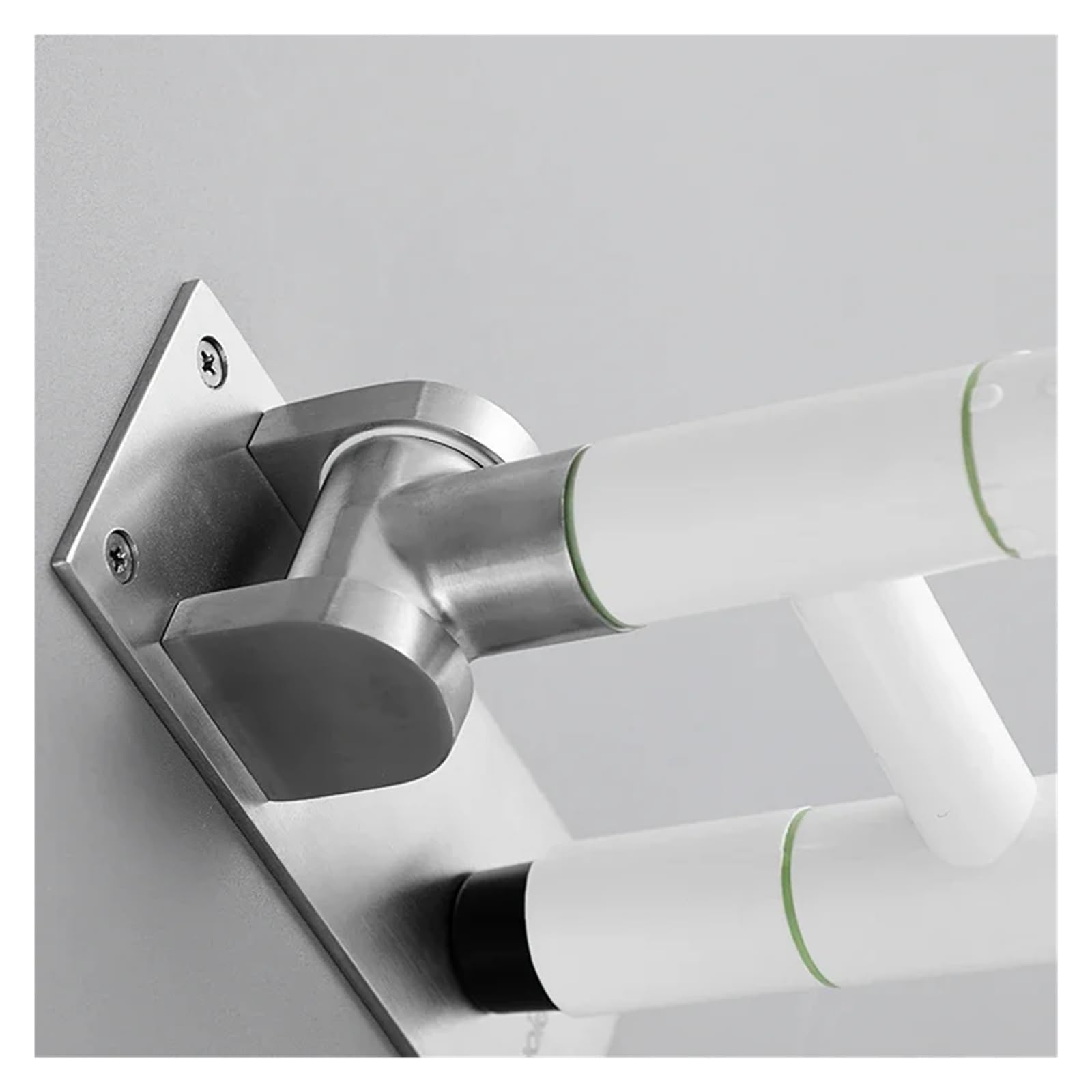 Barra abatible para baño y aseo Barra de agarre plegable for personas mayores, abatible hacia arriba y abajo, for baño, inodoro, rieles seguridad plástico ABS, forma U for discapacitados(White)