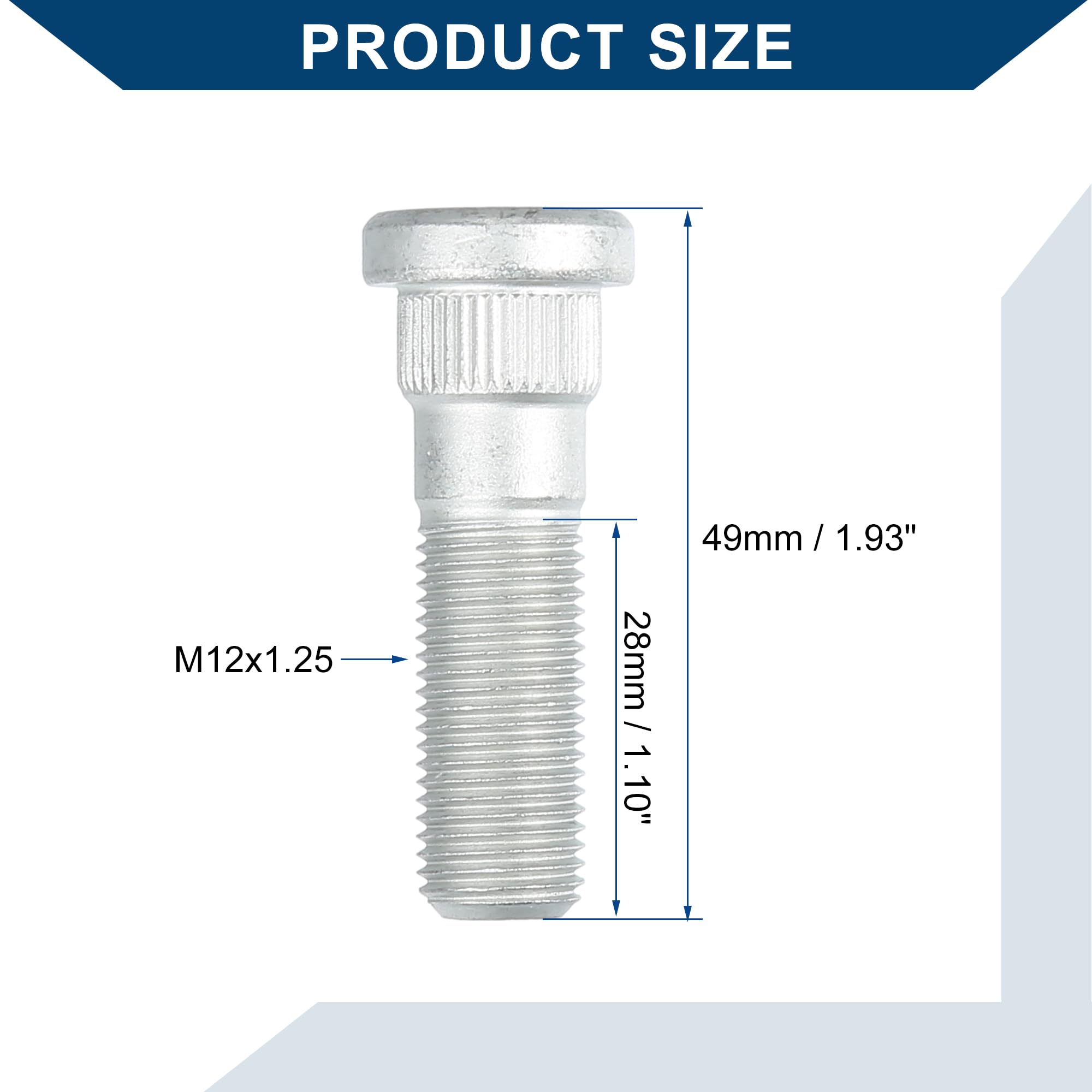 4322270T00 Bulloni per ruota Nissan Infiniti/Auto/Acciaio/5 Pz Argento