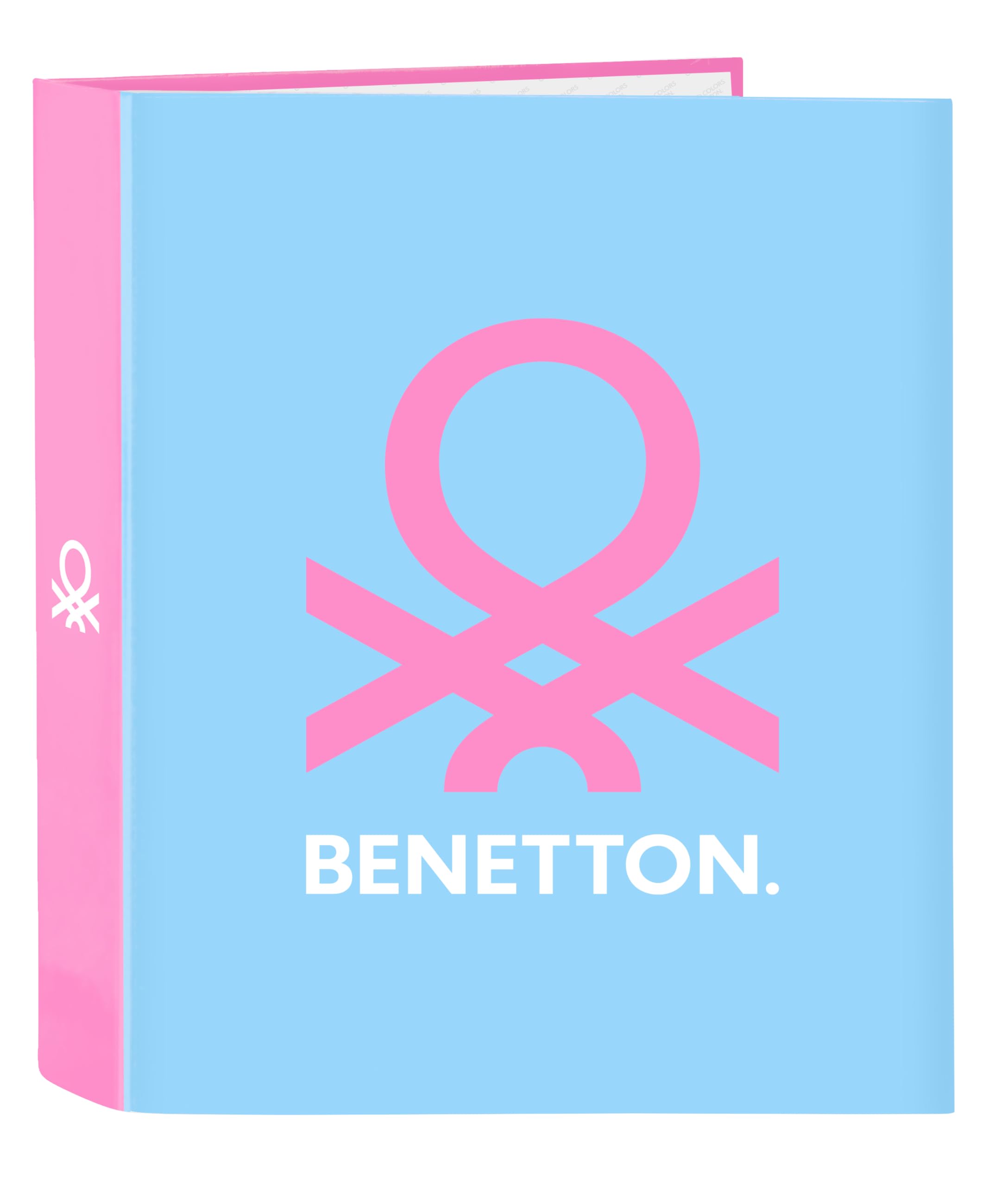 Safta -M657 Benetton Spring Folio Folder 4 Rings, Ideal for Children of Different Ages, Comfortable and Versatile, Quality and Resistance, 27 x 6 x 33 cm, Light Blue, Standard (512451657), light blue,