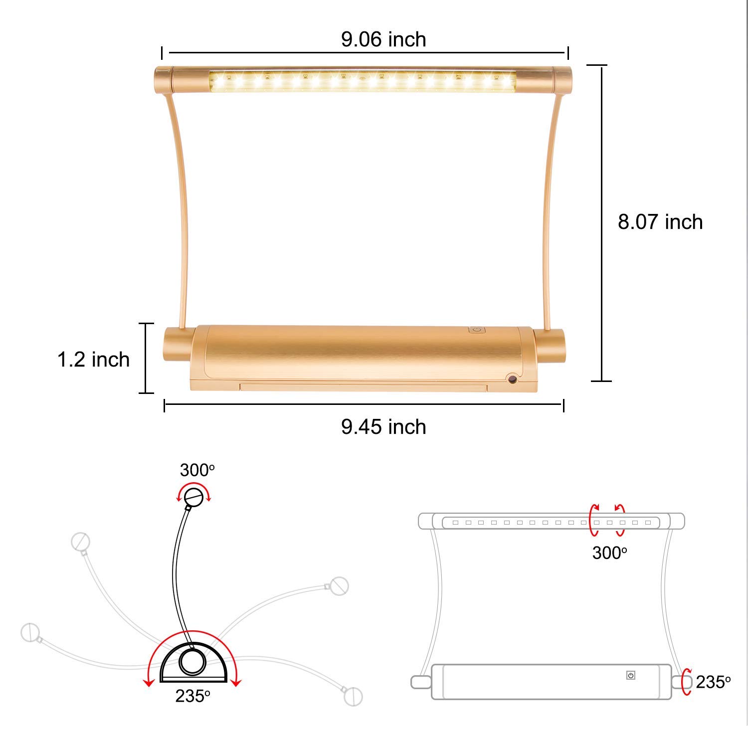 HONWELL Lampe Murale LED Sans fil Alimentée par Piles Applique Télécommande Lampe Flexible Eclairage Tableau Pile avec Têtes Rotatives Minuteur Variateur D'intensité pour Cadre Tableau Salon