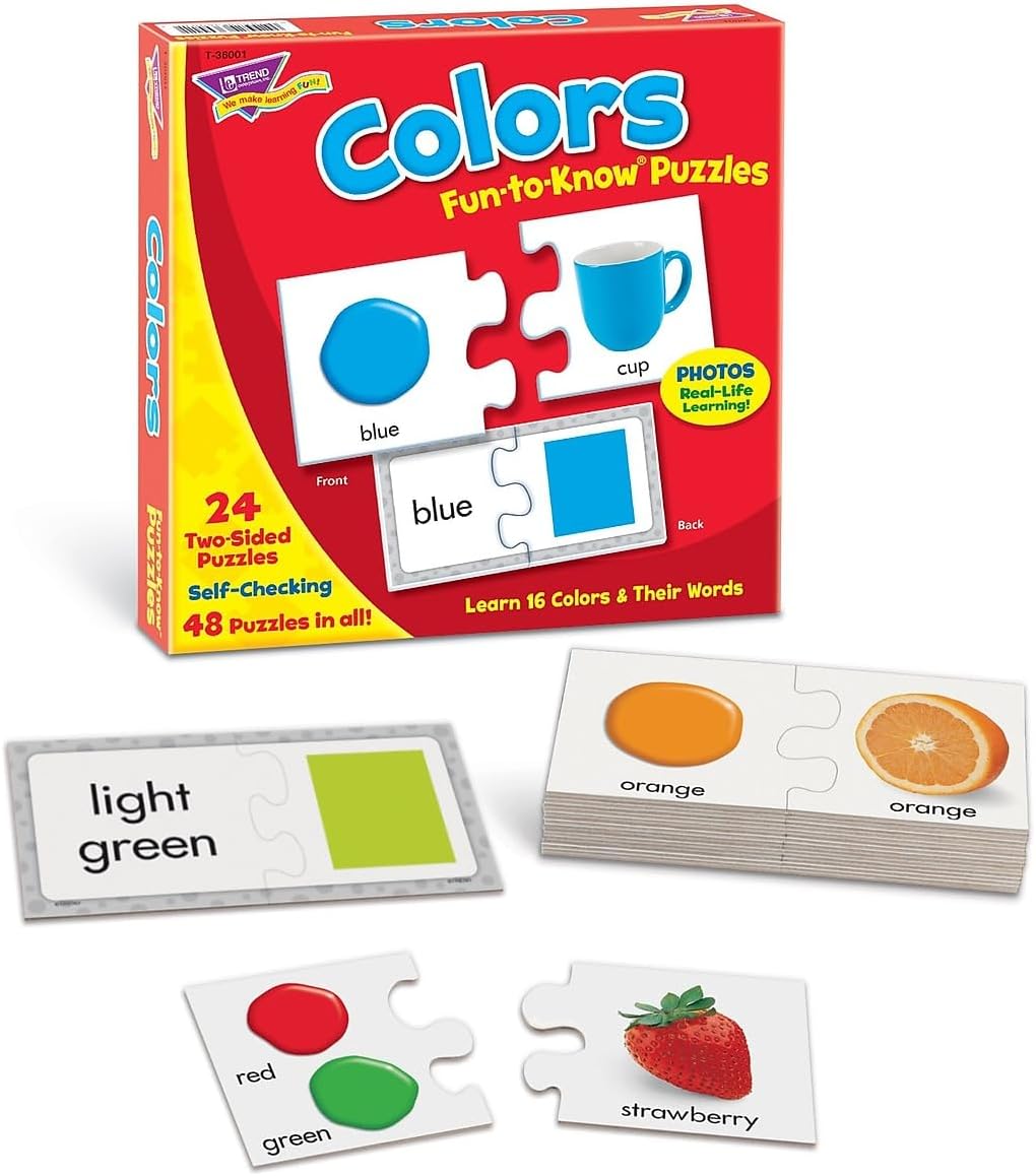 Colors Fun-to-Know Puzzles by TREND Enterprises, Inc.; 48 Sturdy Pieces for Early learners
