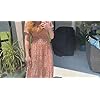 Women's Summer Dress for Women 2024 Spring Dress Short Flutter Sleeve Round Neck Casual Flowy Smocked Long Floral Maxi Dress Caramel M