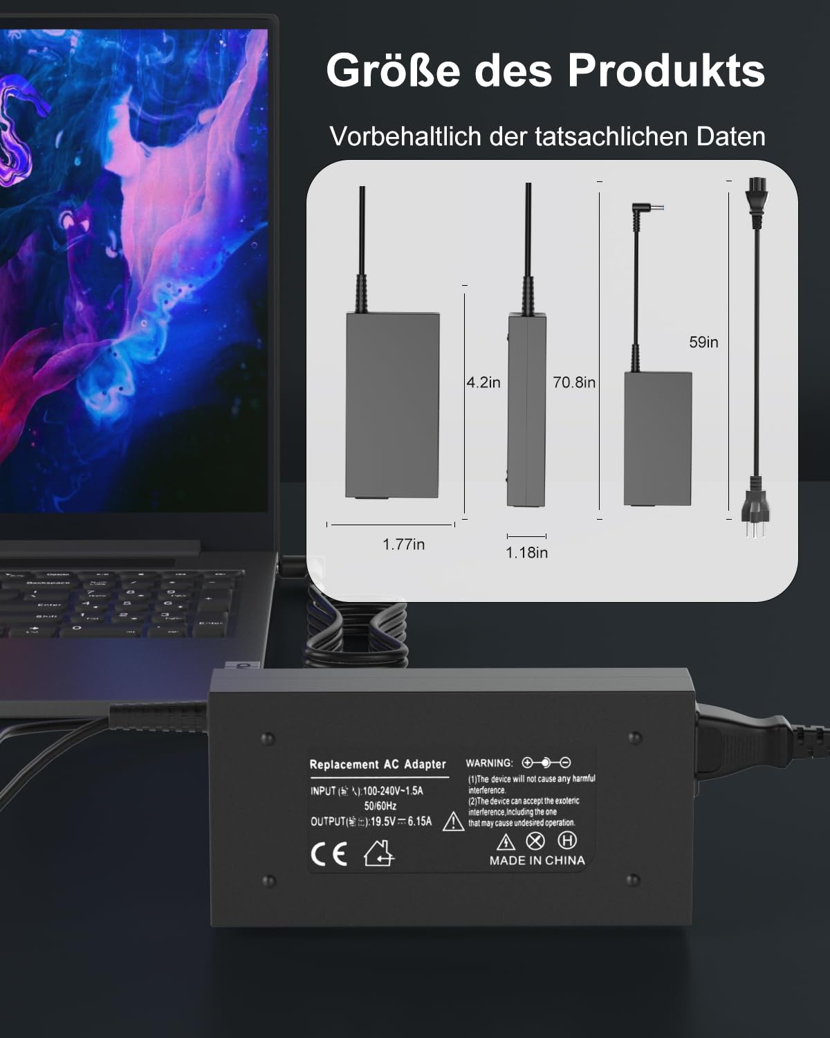 120W Netzteil Laptop Ladegerät für HP USB C Docking Station Netzkabel G5
