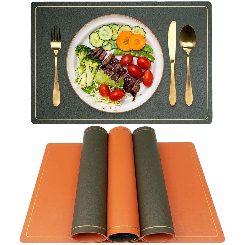 Set de table en cuir double face napperon nordique de haute qualité pour vaisselle