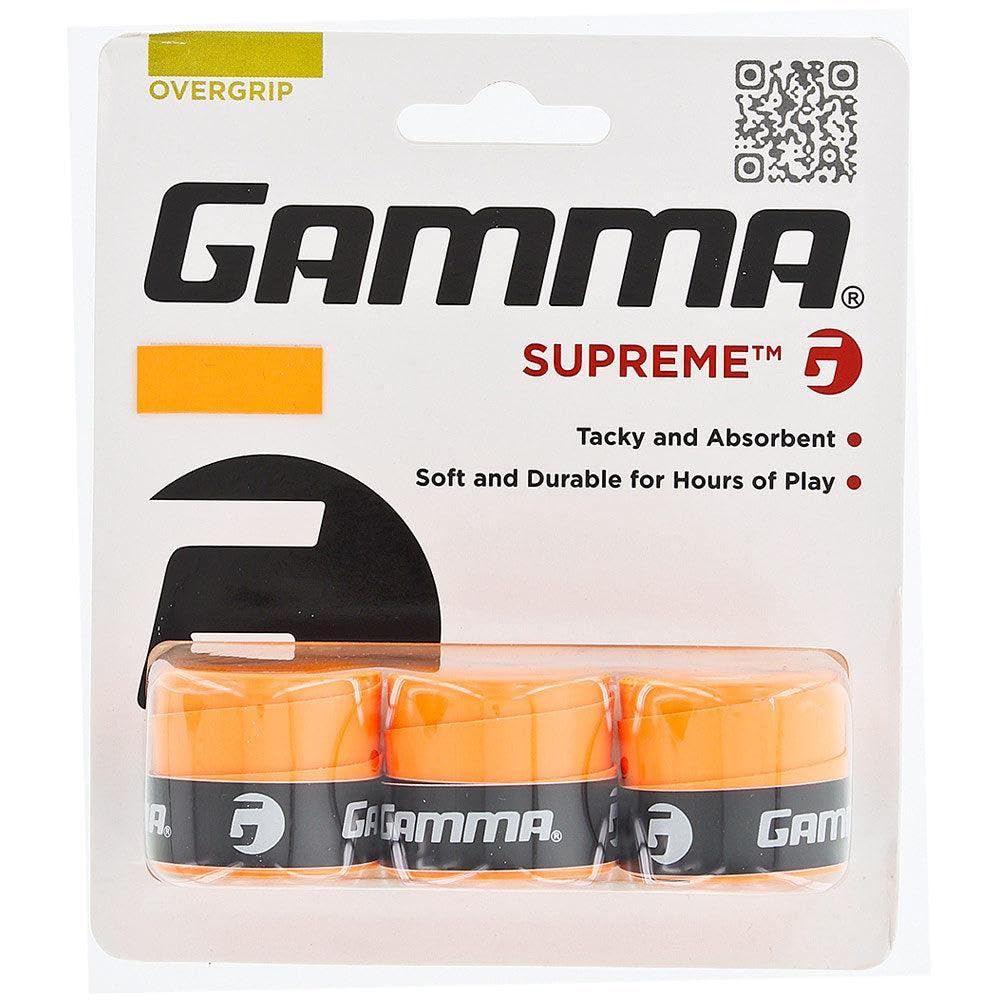 Gamma Sports Supreme Overgrip for Tennis, Pickleball, Squash, Badminton, and Racquetball Racquets, Multiple Pack Sizes and Colors