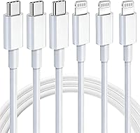 Vista 7 de Paquete de 3 cables de carga para iPhone [certificado Mfi] de 10 pies de nailon trenzado; cable de carga USB de alta velocidad compatible con iPhone