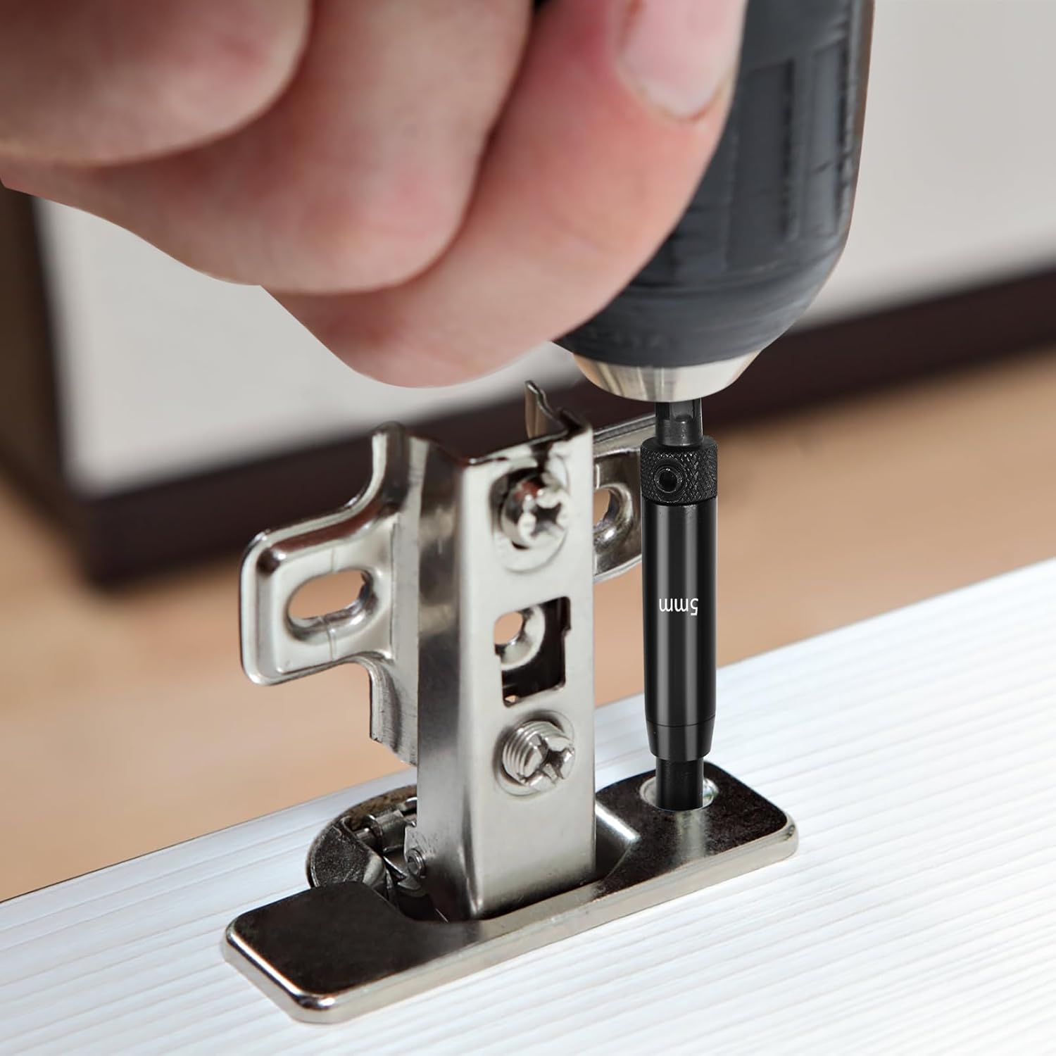 Self Centering Drill Bits Set for Hinges, Center Drill Bits VIX Bit Set with Black Plastic Storage Case for Wood Woodworking Door Window Cabinet Hinge Total 10 PCS (Black)