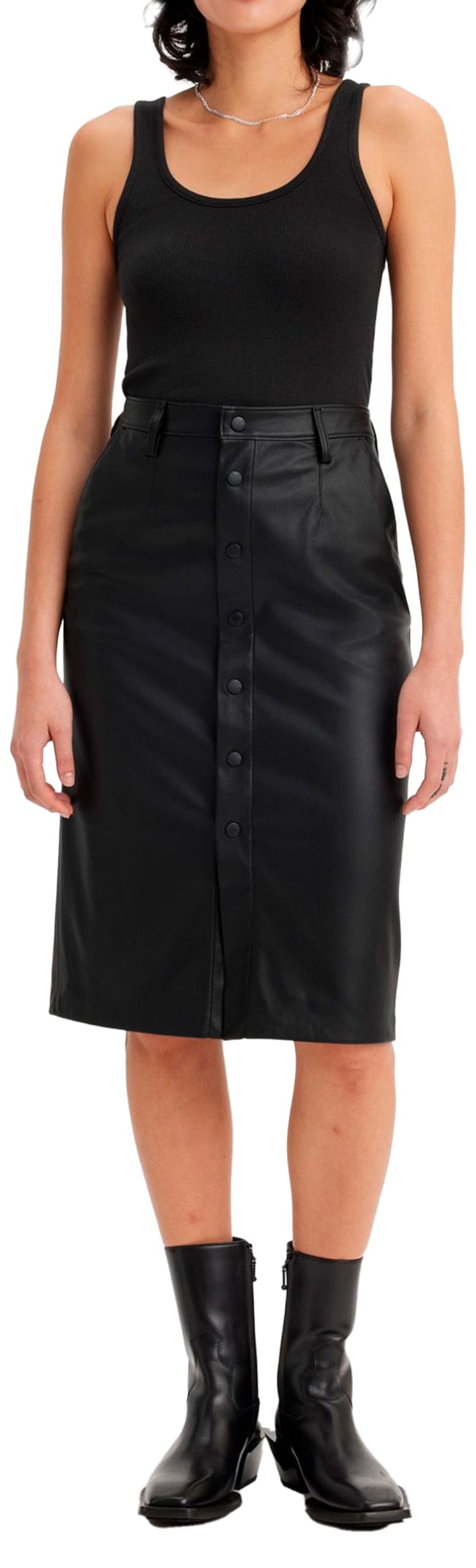 Levi's Damen Faux Leather Pencil Skrt Blacks Faux Leather Pencil SKRT Blacks