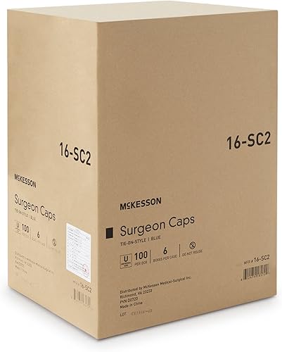 Miniatura 5 de McKesson Gorra quirúrgica, azul, gorra desechable con cierre de lazo, cubierta de cabeza para cirujanos - Talla única, 600 unidades