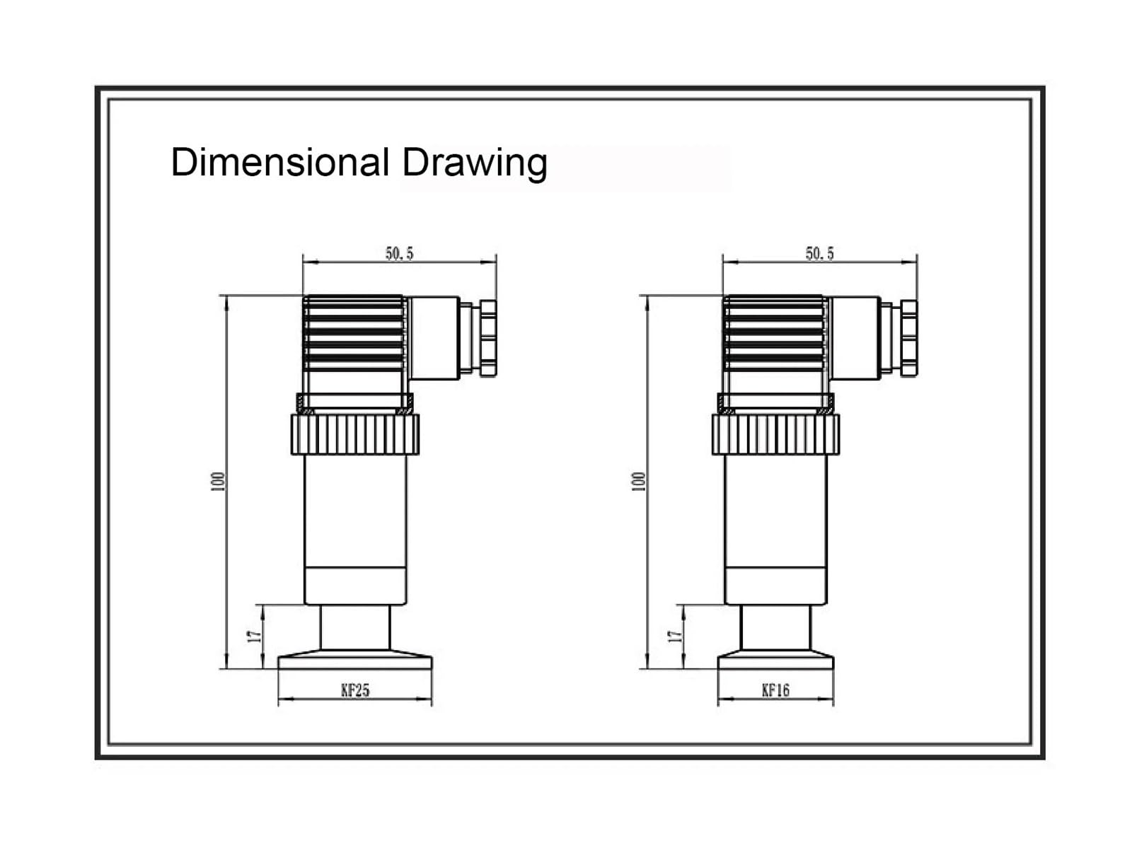 Transmisor de presión de vacío KF16 4-20 mA 0-10 V RS485 Sensor de presión absoluta(0-100KPA,0-5V KF16)