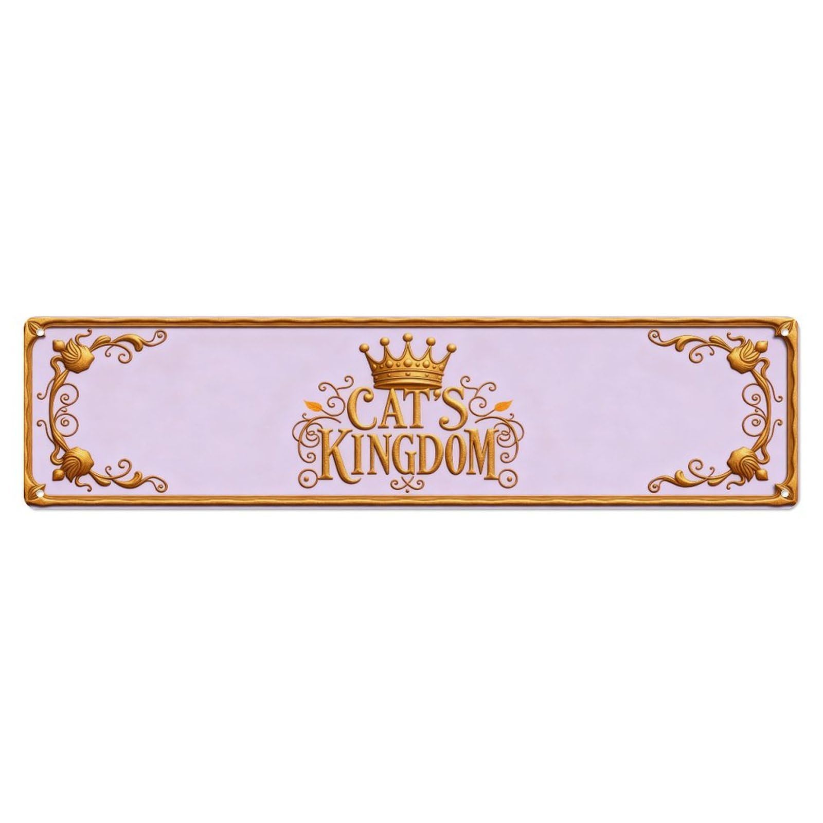 Cat's Kingdom Crown Ornament Metal Tin Sign Plaque