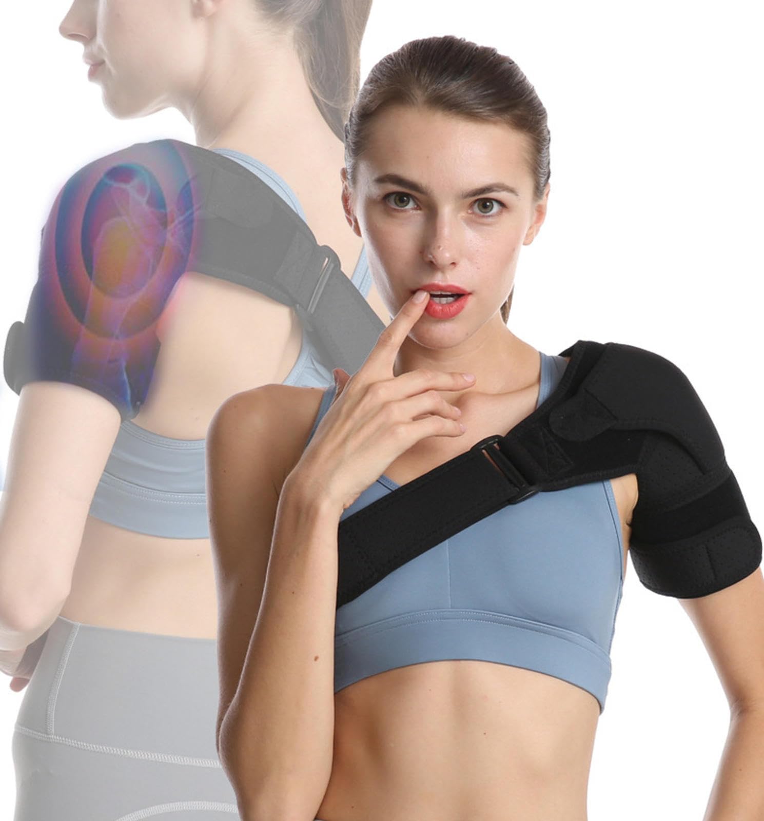 NIBHZ Tutore per Spalla - Manicotto di Supporto e Compressione, Tutore per Spalla della Cuffia dei Rotatori per Uomo Donna, per Alleviare Il Dolore alle Articolazioni AC,XL