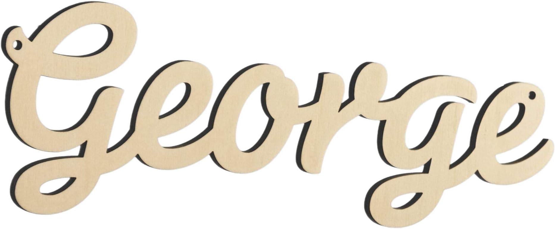 Alphabet barn Kids Personalised Name Plaque Bedroom Nursery or Teenager Room Sign Wood Sign 3-9 Letters 10 x 30cm Gift (Wood with hole)