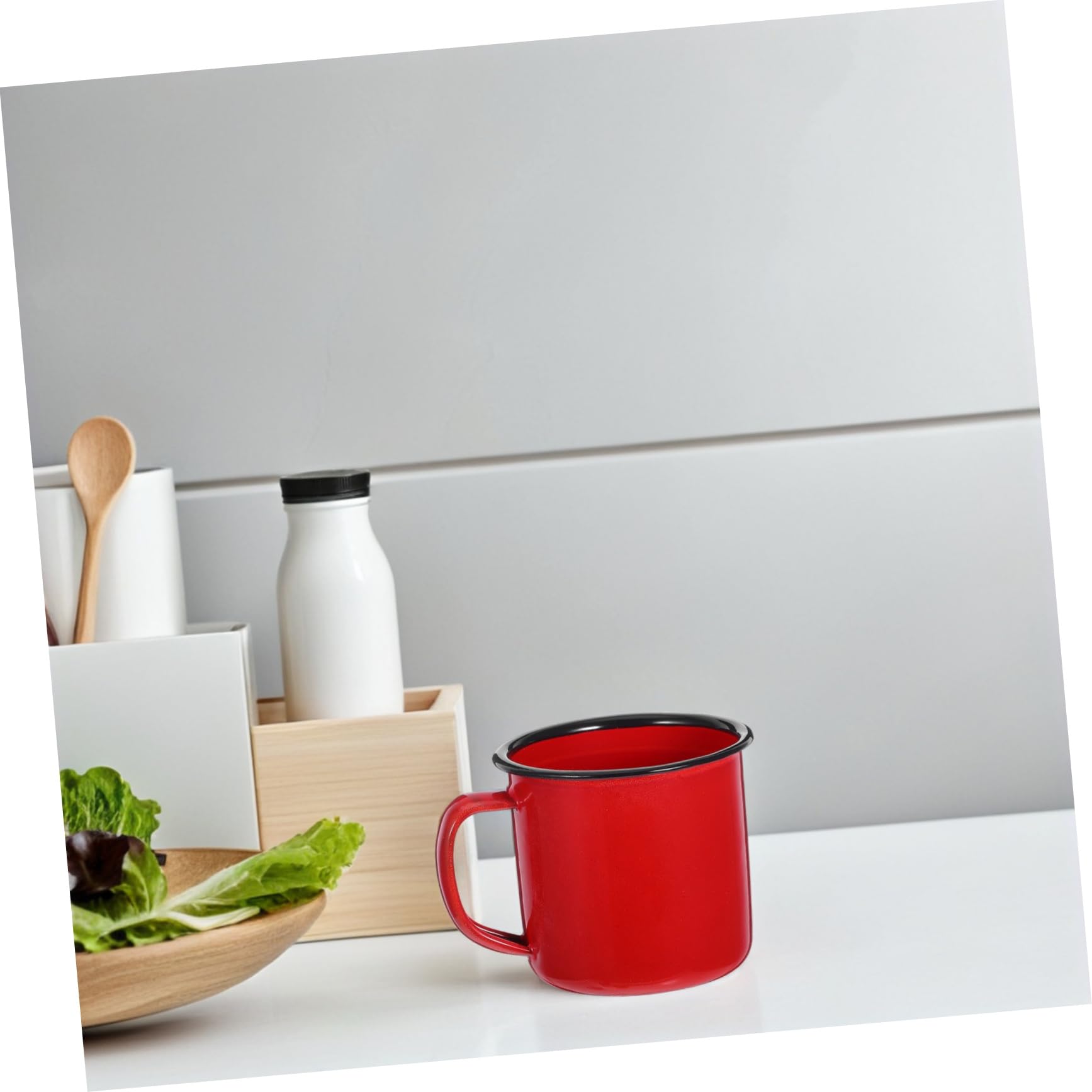 VICASKY 4 Stück Vintage Emaille Trinkbecher aus Emaille Einfache Reinigung Angenehmes Gefühl für Outdoor und Restaurants Stilvolles Retro Design