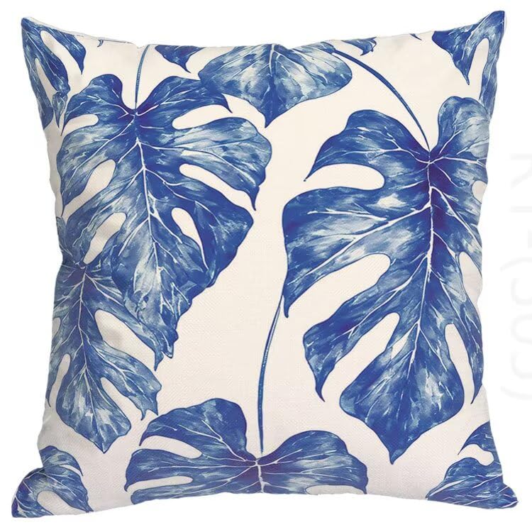 4er Set Blau Kissenbezug 80x80 Kissenbezüge Outdoor Wasserfest Anlage Kissen, Couchkissen Osterdeko Kissenhülle mit Reißverschluss kopfkissenbezug Dekokissen für Sofa Zuhause Deko Wohnzimmer H2-305 – Bild 5