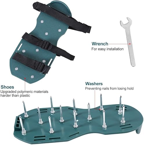 Miniatura 2 de Zapatos aireadores de césped, sandalias con punta de aireación de césped, zapato de aireación de suelo con 3 vendajes aireadores zapatos con pinchos