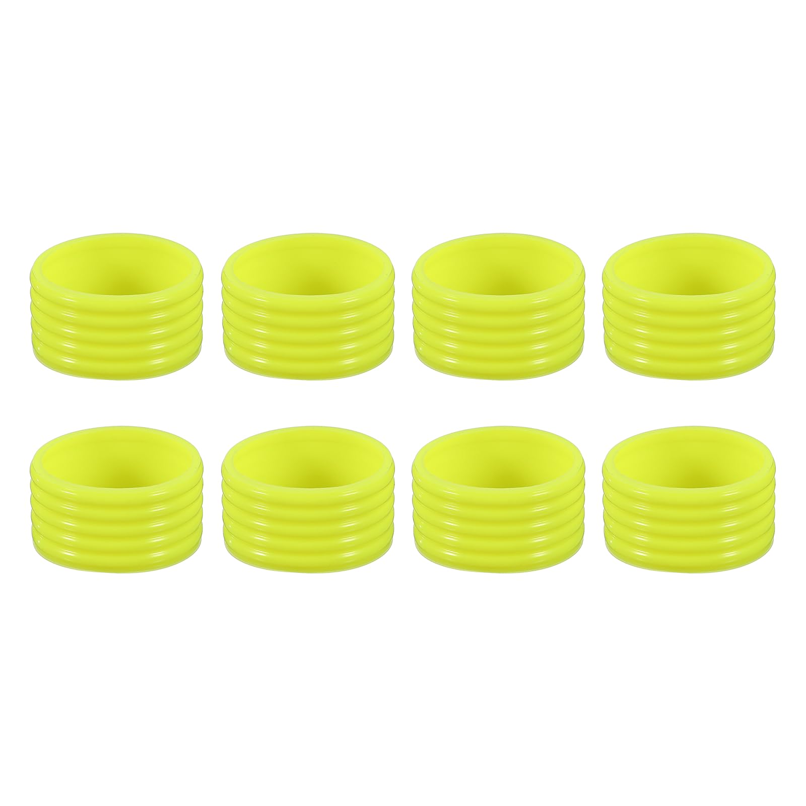YELARXI Silicone Racquet Grip Band Ring, Anti-Slip Racquet Rubber Rings, Absorbent Overgrip 8 Pcs & Yellow -Fitting for (Badminton/Pickleball/Tennis Rackets)
