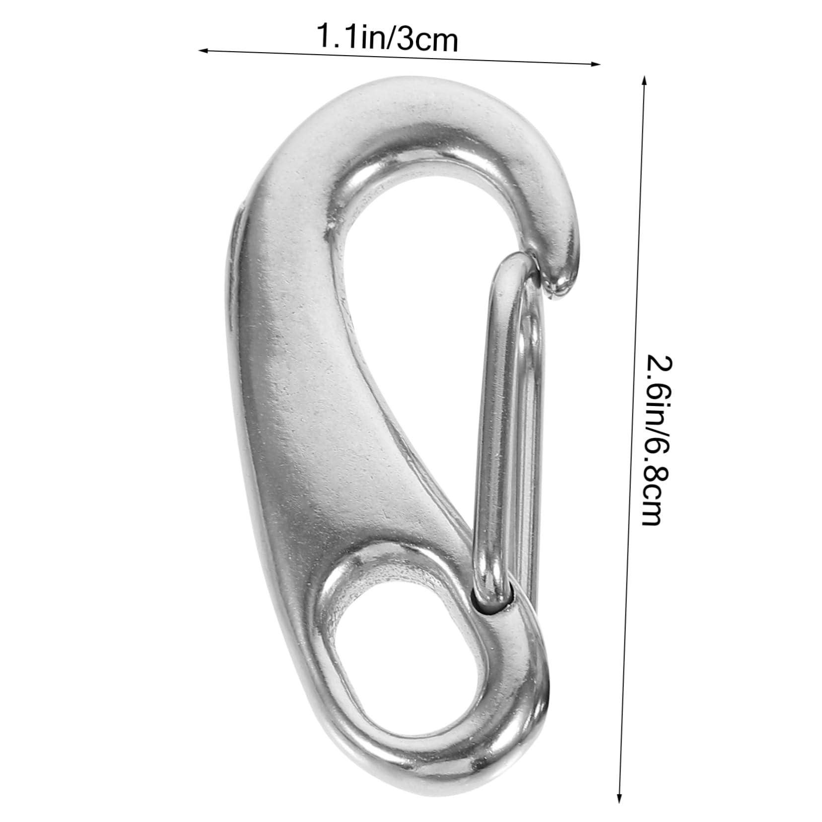 CIYODO 2pcs Quick Buckle Rugged Tools Tough Built Tool Flexible Wire Rope Buckle Quick-Hanging Buckle Pet Chain Shackle Swing Carabiners Heavy Duty Stainless Steel Buckle Hook Lock Silver