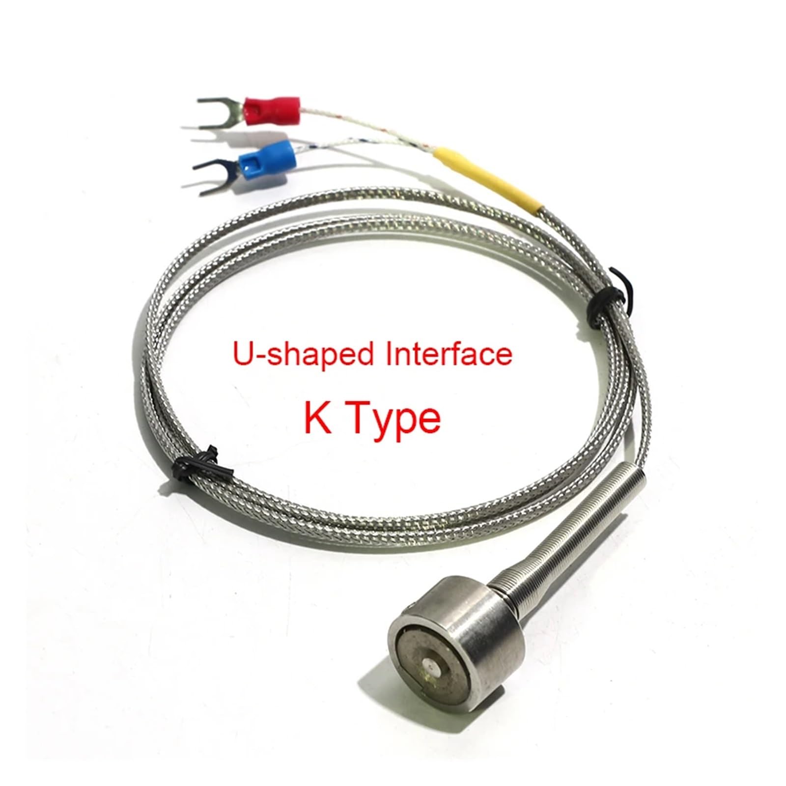 Enchufe de interfaz termopar adsorción magnética fuerte con cable blindado acero inoxidable 1 pieza(PT100 5m)