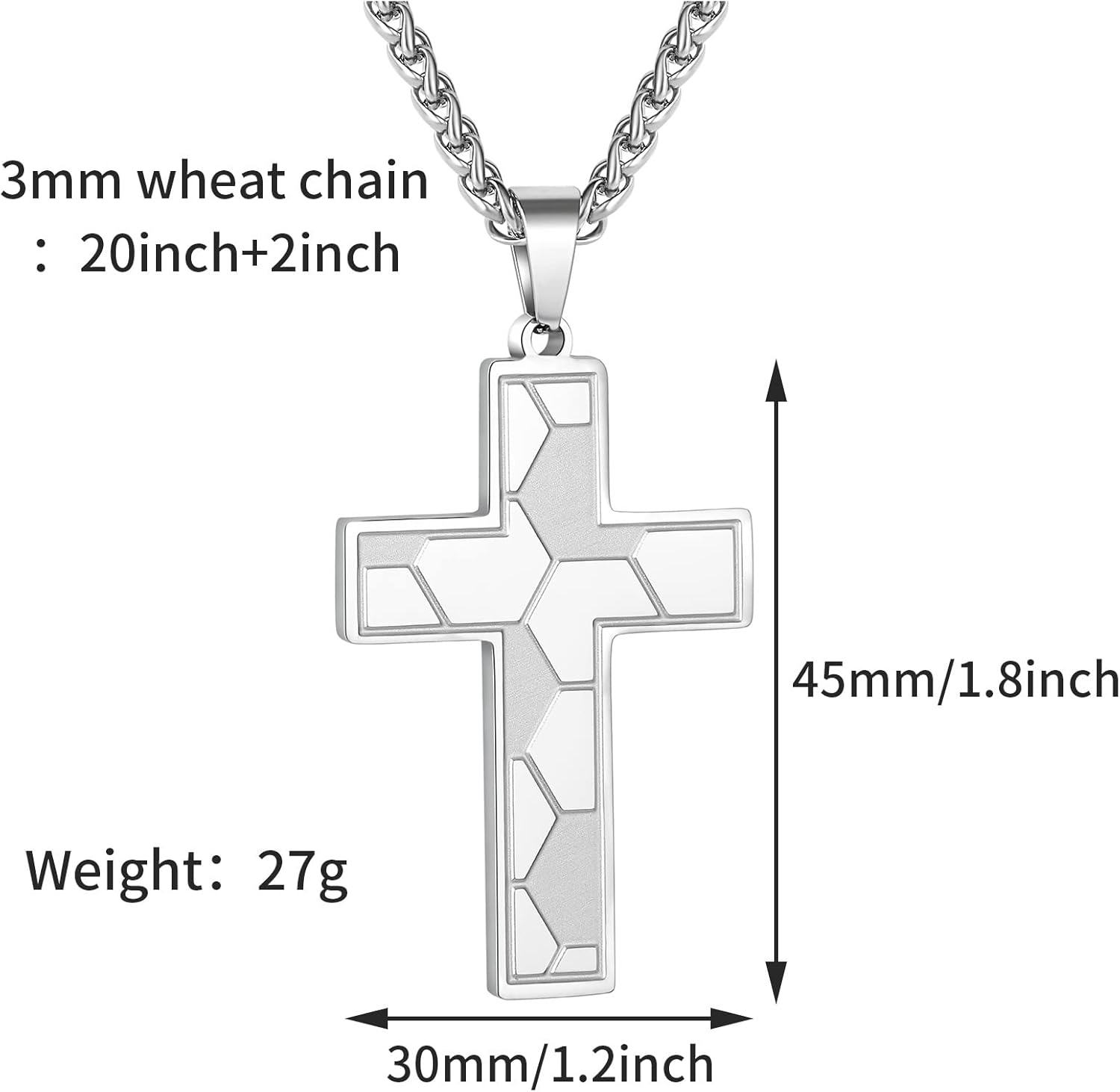 Soccer Cross Necklace for Boys Men Stainless Steel Bible Verse Pendant with20+2 Inch First Communion Baptism Religious Sports Jewelry Gift - Image 5