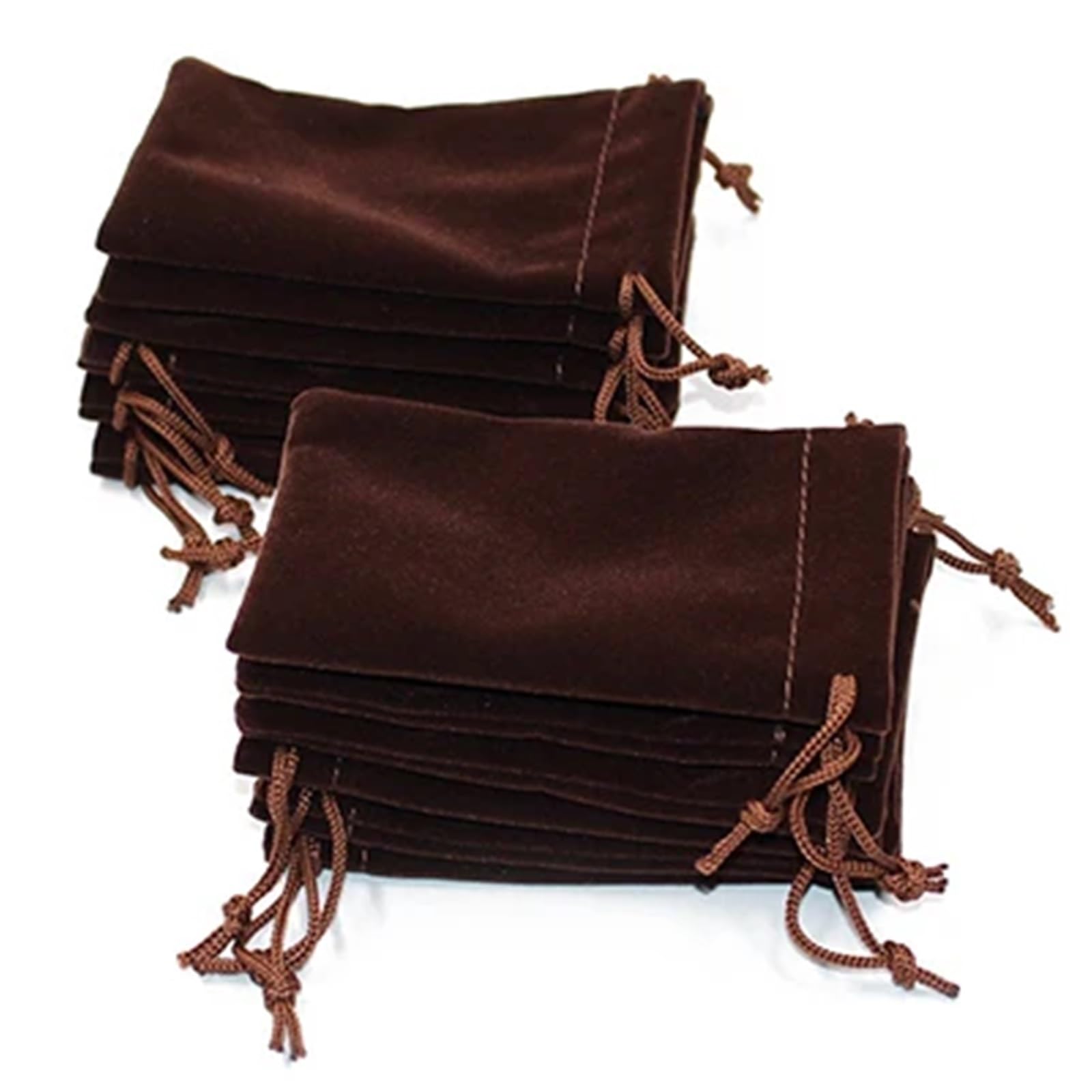 Mlyvax 20pcs Soft Velvet Pouches Drawstrings For Jewelry Gift Packaging Pack Of 100 Pouch Bags Party Wedding Favors Supplies(Coffee)