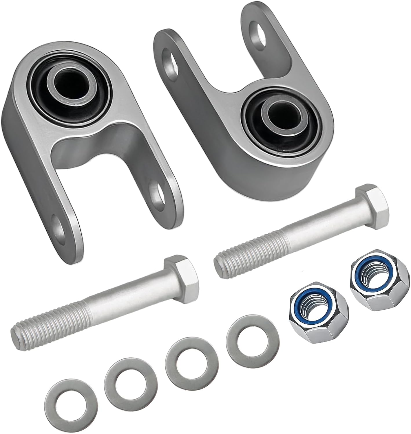 Upgrade Stainless Steel 2-4" Rear Shock Extensions Compatible with Chevy Silverado 1500 2WD/4WD 1999-2024, GMC Sierra 1500 2WD/4WD 1999-2024, Tahoe Suburban Yukon Escalade, Rear Lift Leveling Kits