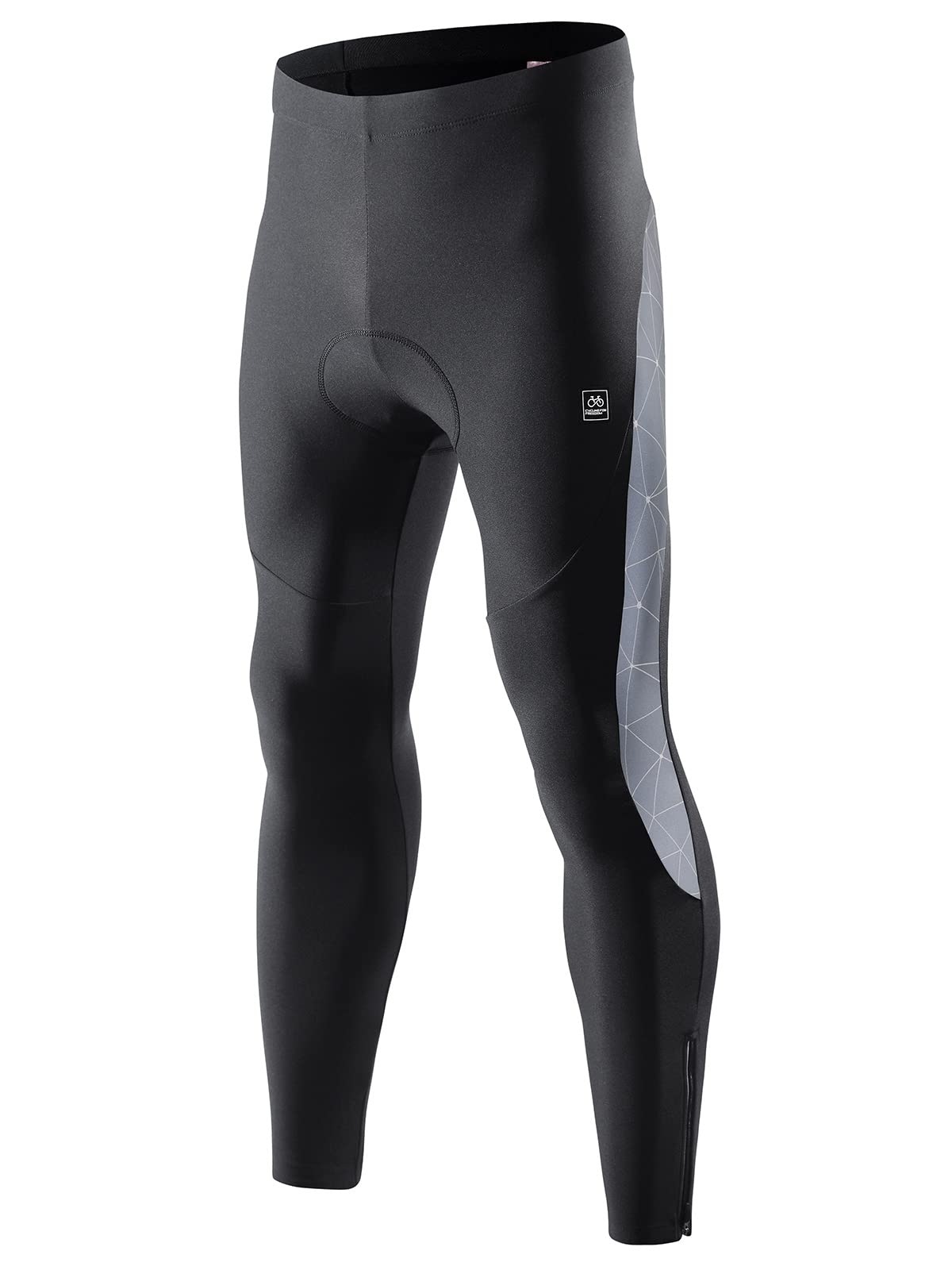 Santic Men's Cycling Tights Padded Pants Cycle Leggings Bicycle Bike Trouser-Reflective Winter Warm Windproof Black