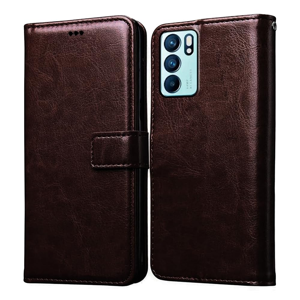 Oppo Reno6 5G Flip Cover - Premium Leather -12