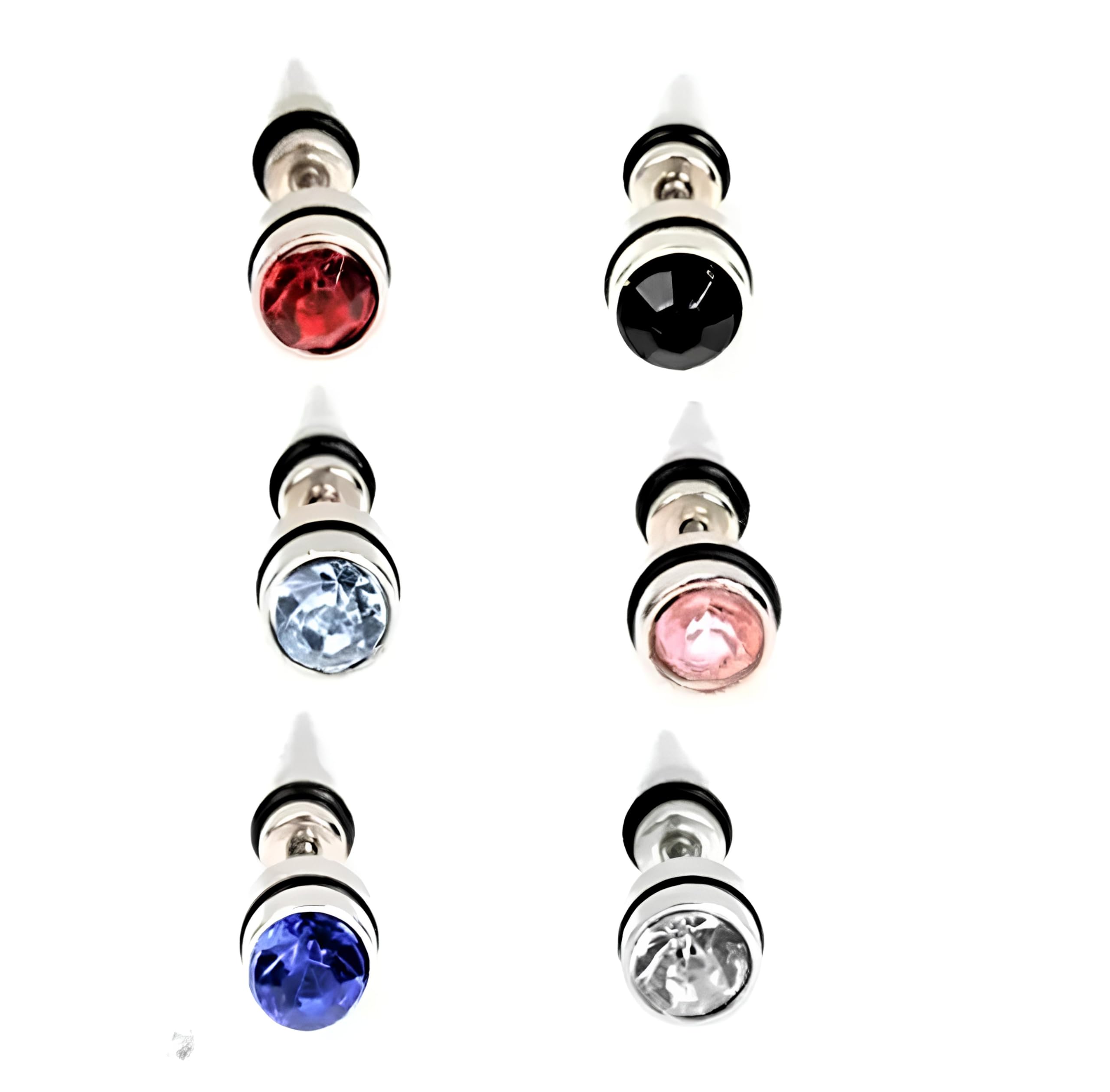 karishma kreations Valentine jewellery Stainless Steel Mens Earrings Combo Black Gold Silver Piercing Screw Bali Stud Hoops Earing Multicolor Earrings Combo for men boys Unisex-picture-35