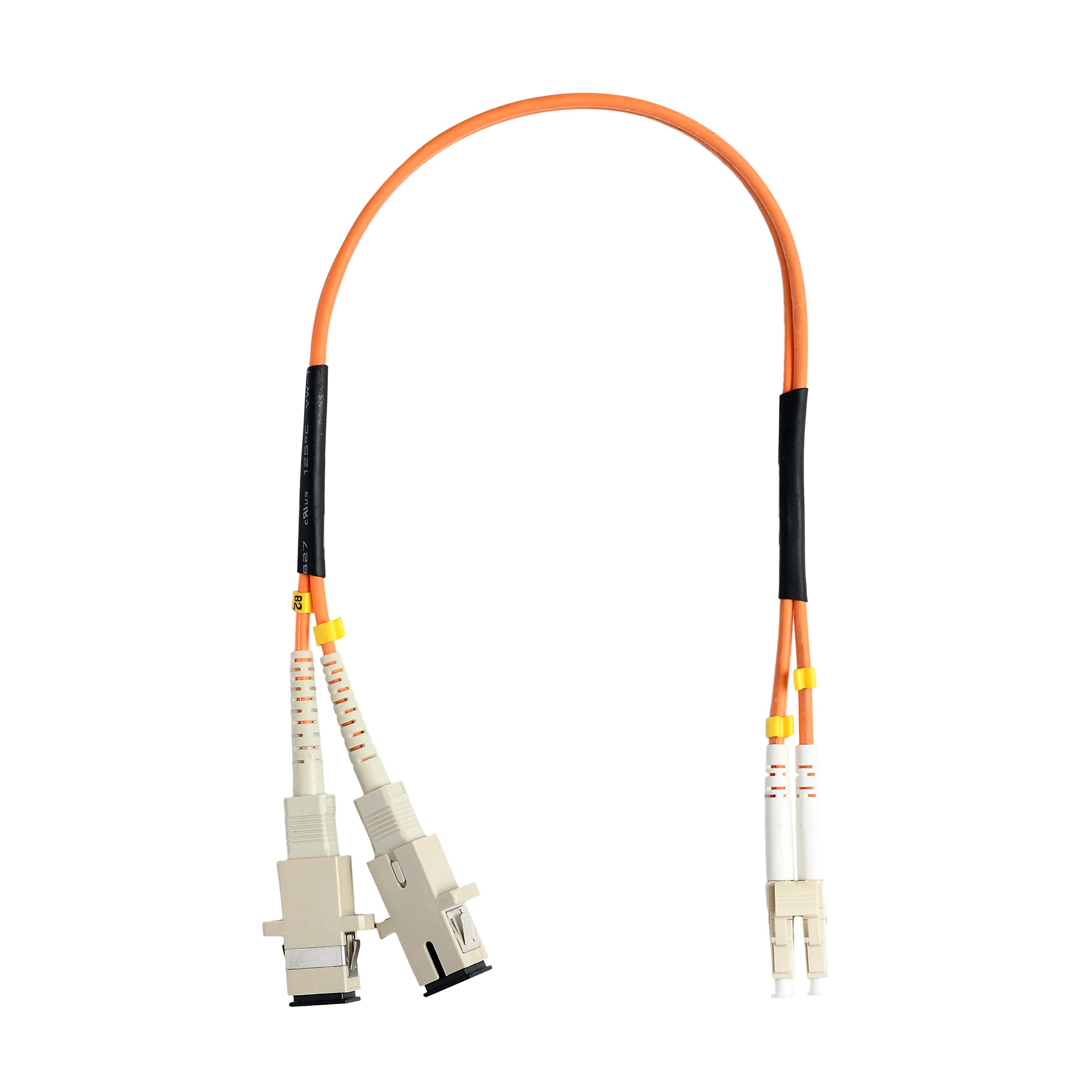 1FT LC to SC Fiber Optic Adapter Cable Multimode OM1 62.5/125 Duplex, LC Male to SC Female Fiber Adapter Cable – 0.3 Meter (1 FT)