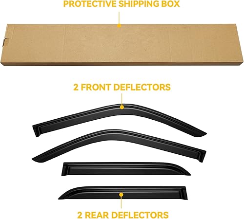 Miniatura 6 de CMVT Auto Deflector de pantalla de ventilación para visera de ventana para Toyota 4Runner 1996 1997 1998 1999 2000 2001 2002, protector de sol y