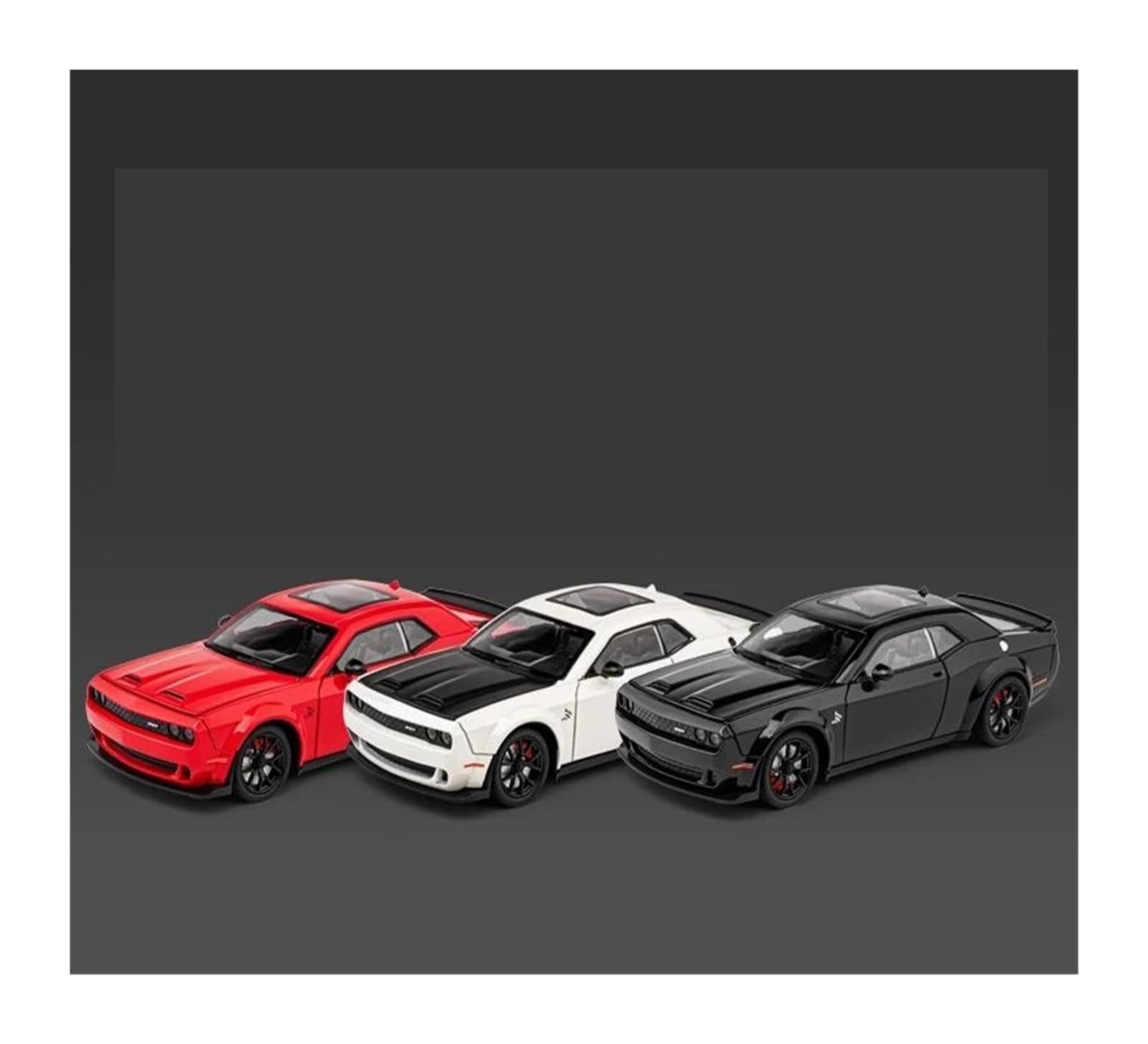1:24 para Dodge Challenger SRT Hellcat Escala Simulación Fundición Modelo Coche Extraíble Coche Juguete Fundido A Presión Miniatura De Colección(Black 2)