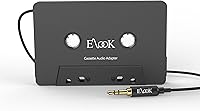 Vista 1 de Elook Kit de adaptador auxiliar de casete para coche, incluye un smartphone a adaptador de conector de auriculares de 0.138 in, color negro