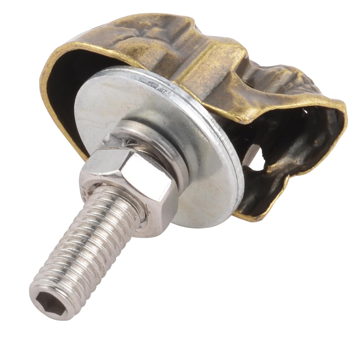 Skull License Plate Bolts Fasteners Funny Car Frame Tag Screws Kit Fit Motorcycle Trucks SUV, Copper
