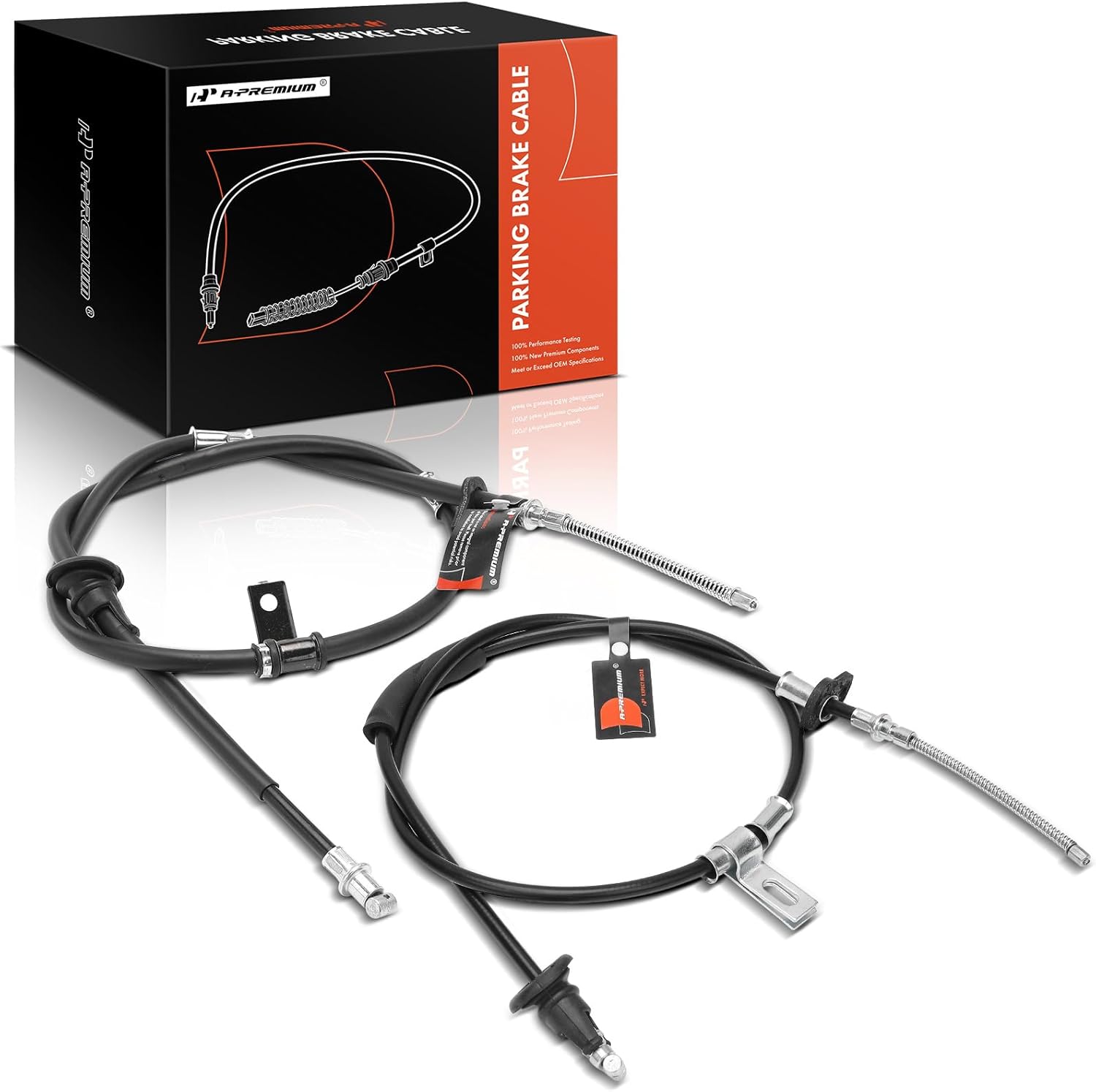 A-Premium Rear Driver and Passenger Side Parking Brake Cable Assembly Compatible with Hyundai Models: Accent 1995-2002, 2-PC Set