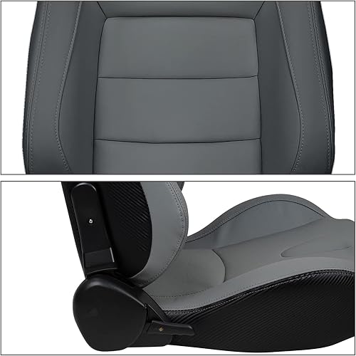 Miniatura 4 de FREEMOTOR802 Asientos universales de carreras, asientos deportivos reclinables con control deslizante de doble bloqueo ajustable, 1 unidad (lado del