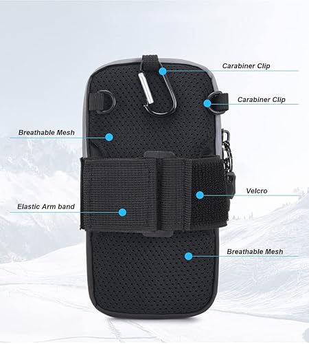 Running Armband Phone Holder Crossbody Purse Belt Pouch Sports Arm Bag For Samsung Galaxy S21 Fe S20 Fe Plus S22 Ultra Note 20 Moto G Power Google Pixel 6 Oneplus 8 9 Pro Iphone Blu Up To 6.5" (Gray) #TOP2