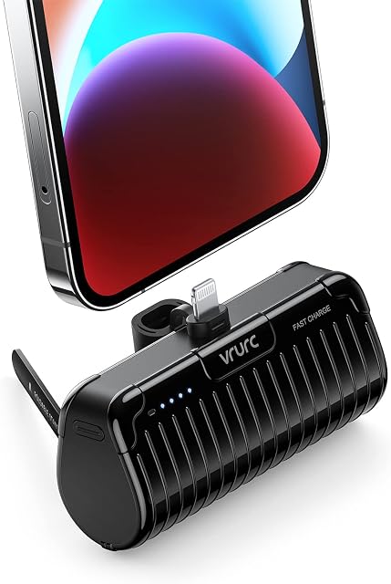 Mini Power Bank For iPhone VRURC Slim Portable Charger 5000mAh,PD 20W Fast Charging Battery Pack Compatible with iPhone 14/Pro/14 Pro Max/14 Plus/13/12/11 /XS/XR/X/8/7/6s/Airpods Pro etc