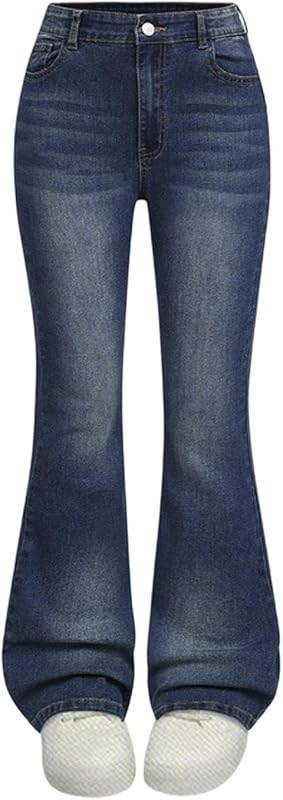 Bow Jeans for Girls Stretchy High Waist Flare Jeans Bell Bottom Denim Pants Cute Kids Trousers Y2K Streetwear 7-12Years