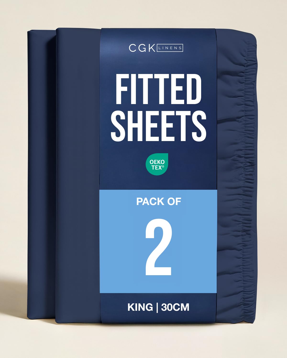 King Fitted Bed Sheet – Extra Deep Pocket – Fits Mattress up to 40cm (16") – Soft Brushed Microfiber – OEKO-TEX Certified – Shrinkage and Fade Resistant – Bottom Sheet, White Colour, 150 x 200cm — view 103