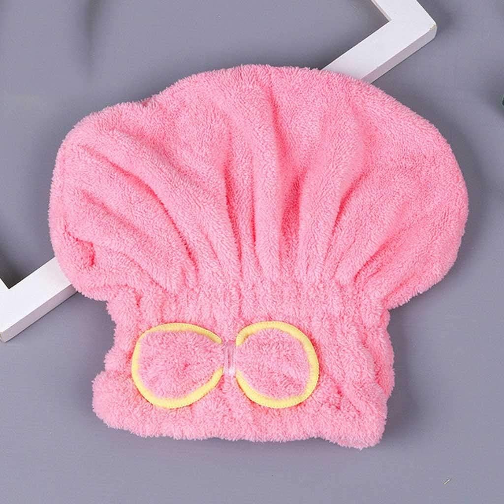 Microfiber Solid Quickly Dry Hair Hat Turban Women Girls Ladies Cap Bathing Drying Towel Wrap(White-Patch Five-Pointed star4)