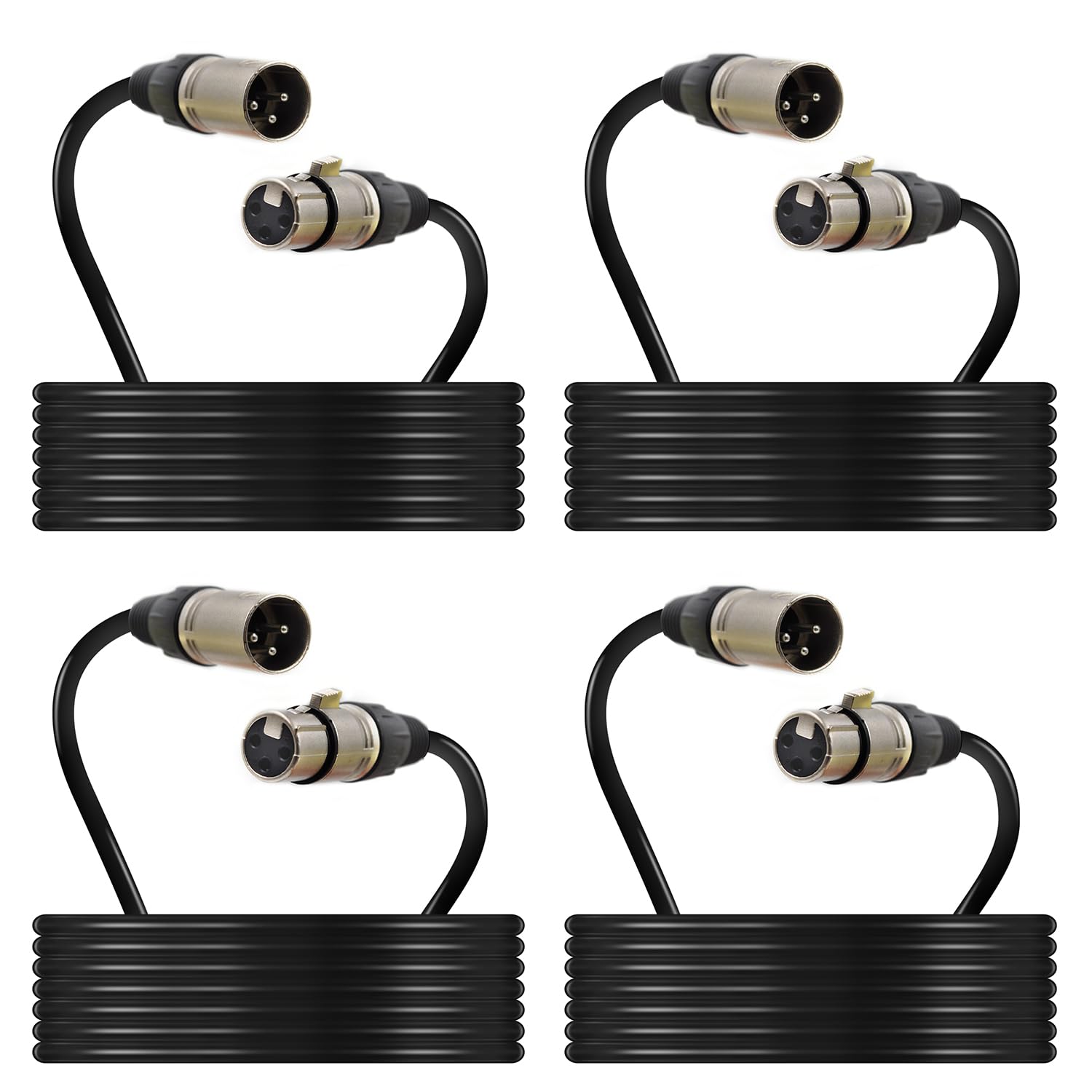 Cavo per microfono XLR a 3 pin da maschio a femmina, cavo bilanciato per microfono, 6,5 m, nero